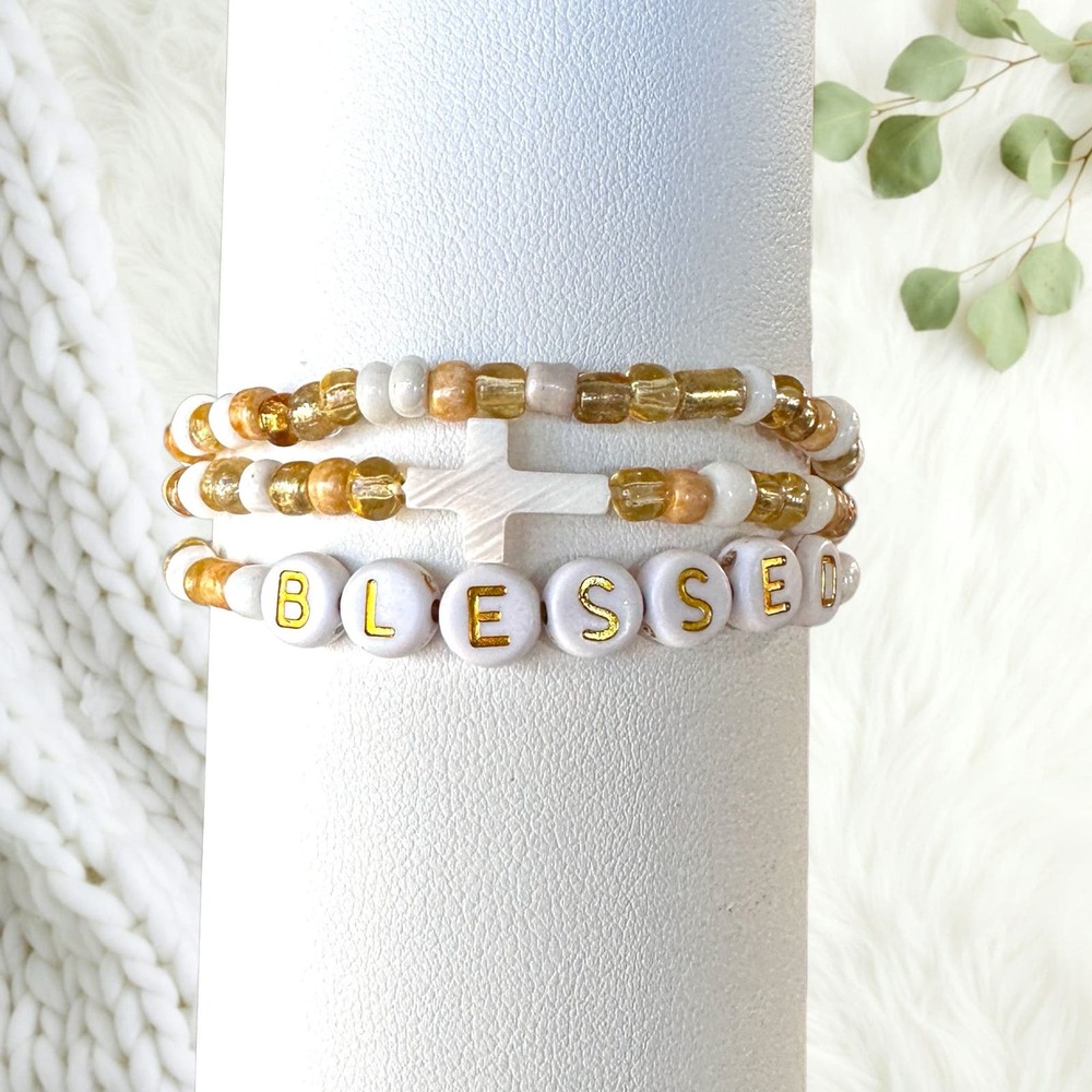 Blessed Cross Bracelets- Set of 3